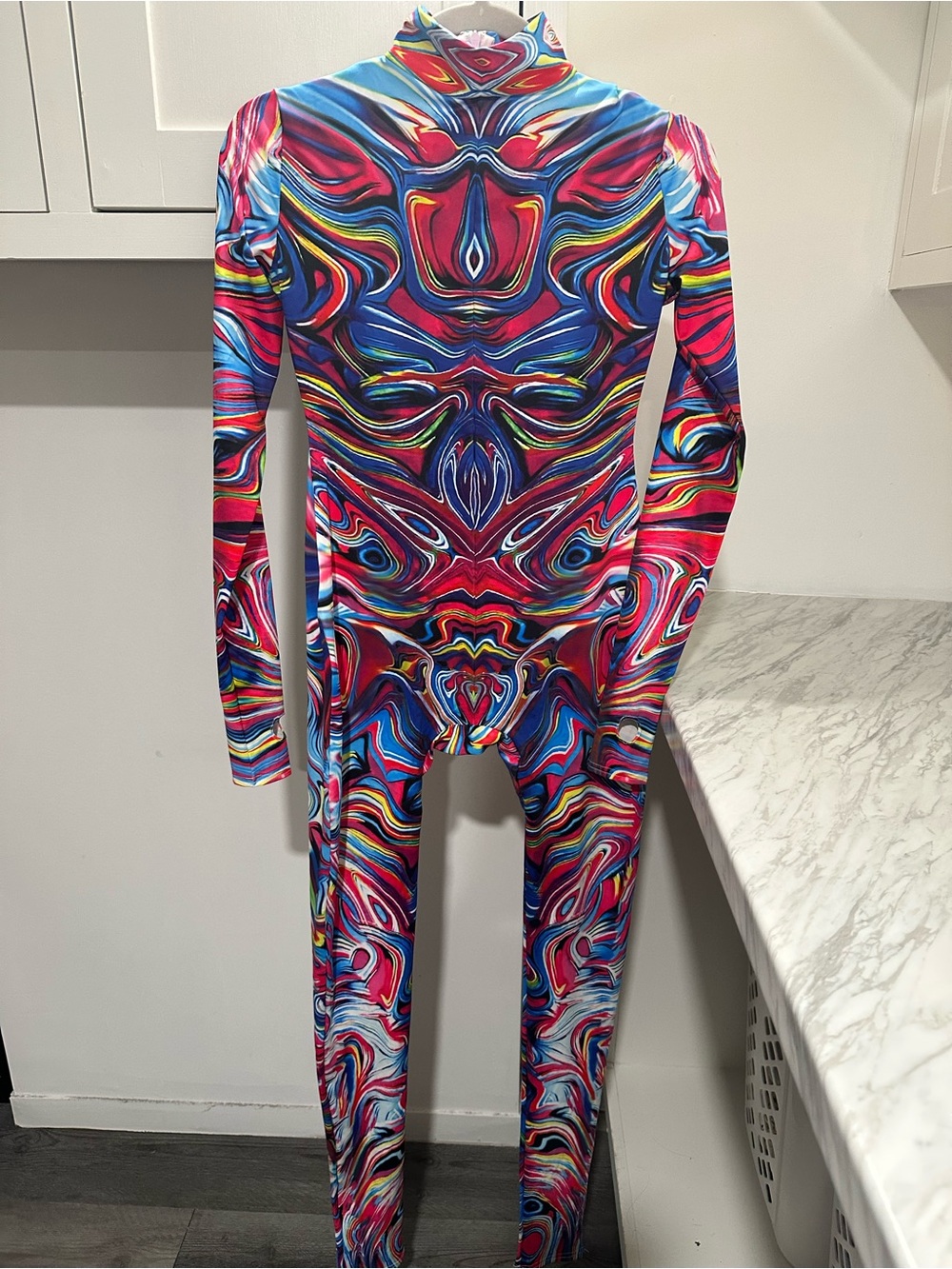 Vibrant Multicolor Psychedelic Full-Body Jumpsuit